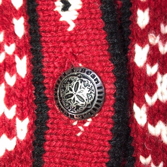 Vintage LL Bean Fair Isle Red Sweater Medium - Picture 2 of 5